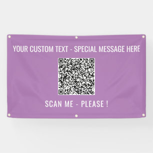 Personalised QR Code Banner Custom Text and Colour