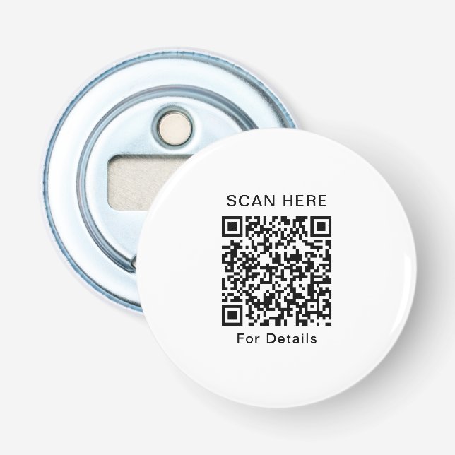 Personalised QR Code Button Bottle Opener (Front)