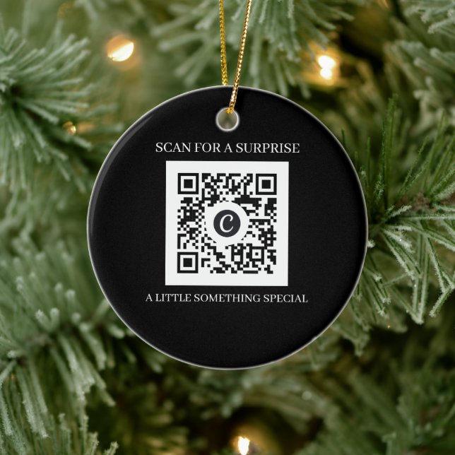 Personalised QR Code Christmas Ceramic Tree Decoration (Tree)