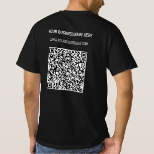 Personalised QR Code Custom Text Business T-Shirt