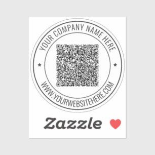 Personalised QR Code Custom Text Sticker Example
