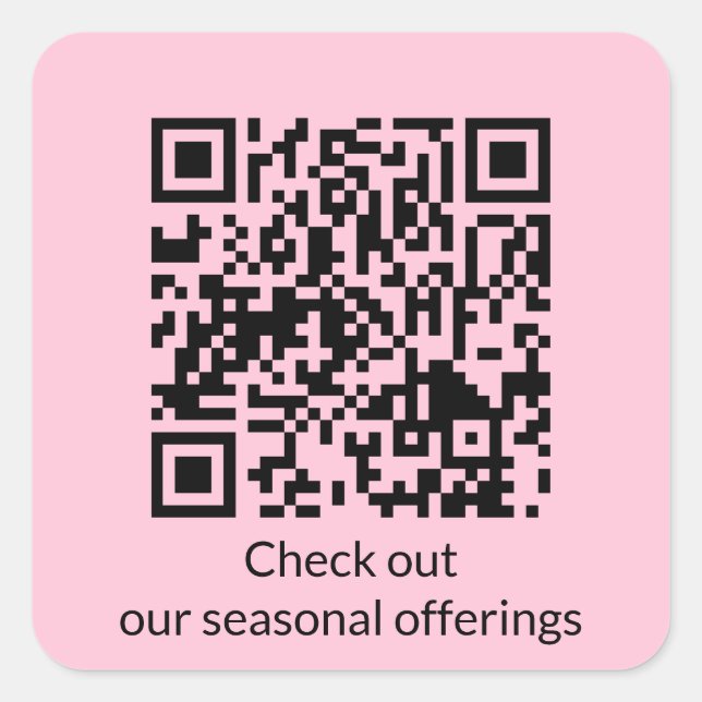 Personalised QR Code Generate URL Square Sticker (Front)