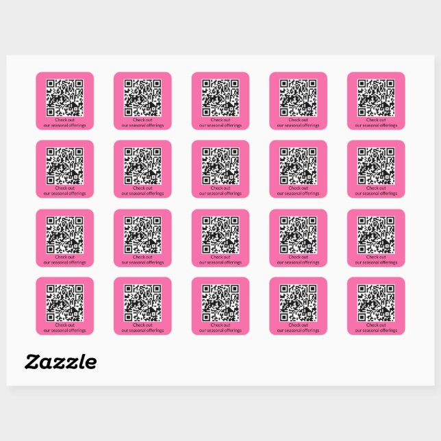 Personalised QR Code Generate URL Square Sticker (Sheet)