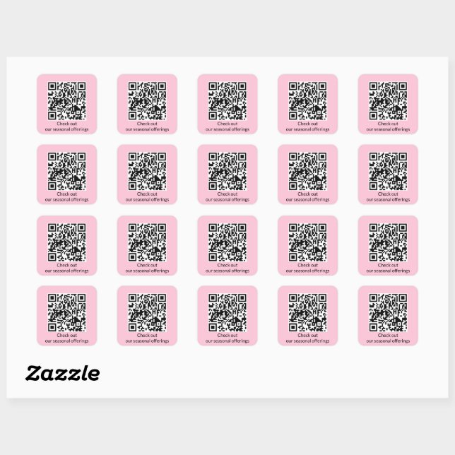 Personalised QR Code Generate URL Square Sticker (Sheet)