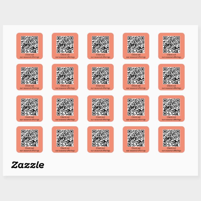 Personalised QR Code Generate URL Square Sticker (Sheet)