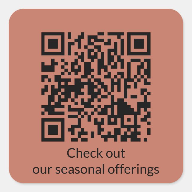 Personalised QR Code Generate URL Square Sticker (Front)