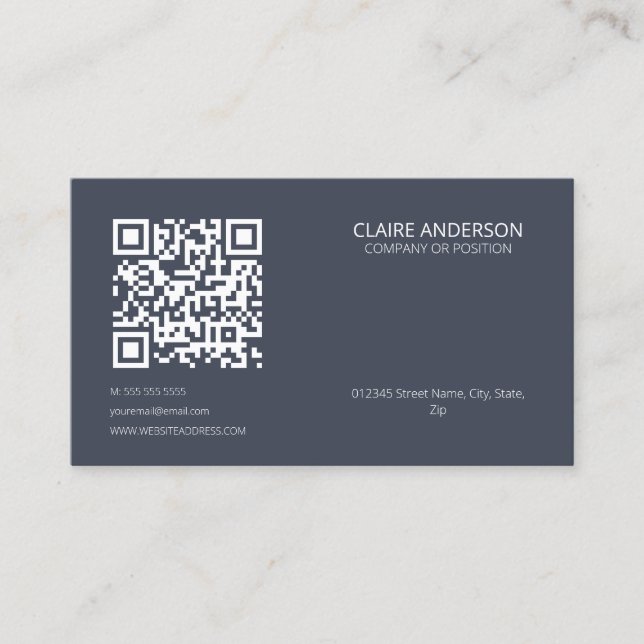Personalised QR Code Modern White Custom Logo Business Card (Front)