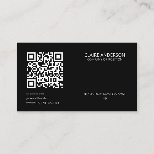 Personalised QR Code Modern White Custom Logo Business Card (Front)