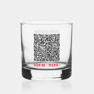Personalised QR Code Scan Info - Custom Text Whiskey Glass