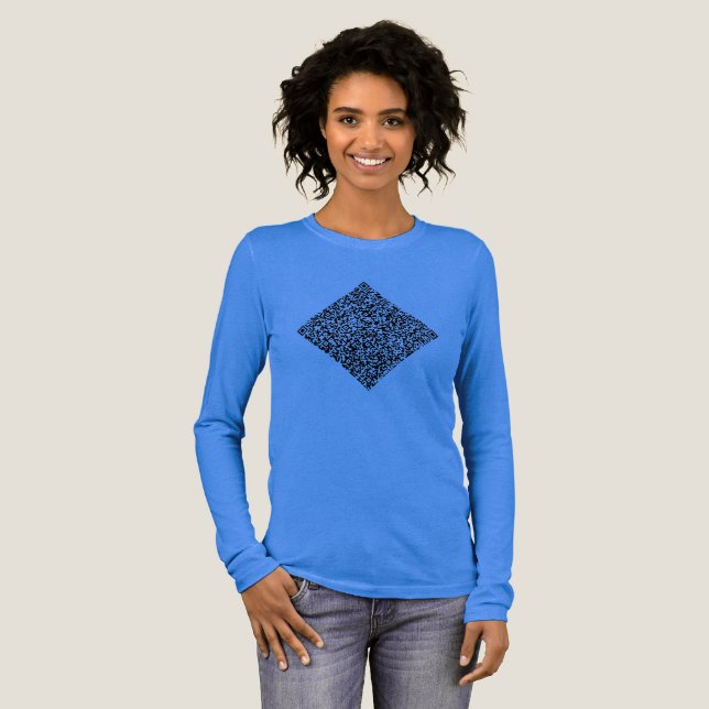 Personalised QR Code Scan Info Your Design Funny Tri-Blend Shirt (Full Front)