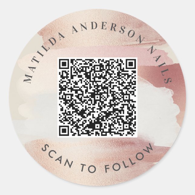 Personalised QR Code Scan to Follow Business Classic Round Sticker (Front)
