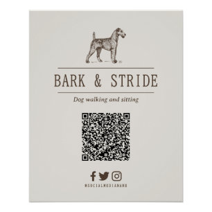 Personalised QR Code Scan to Follow Business  Poster