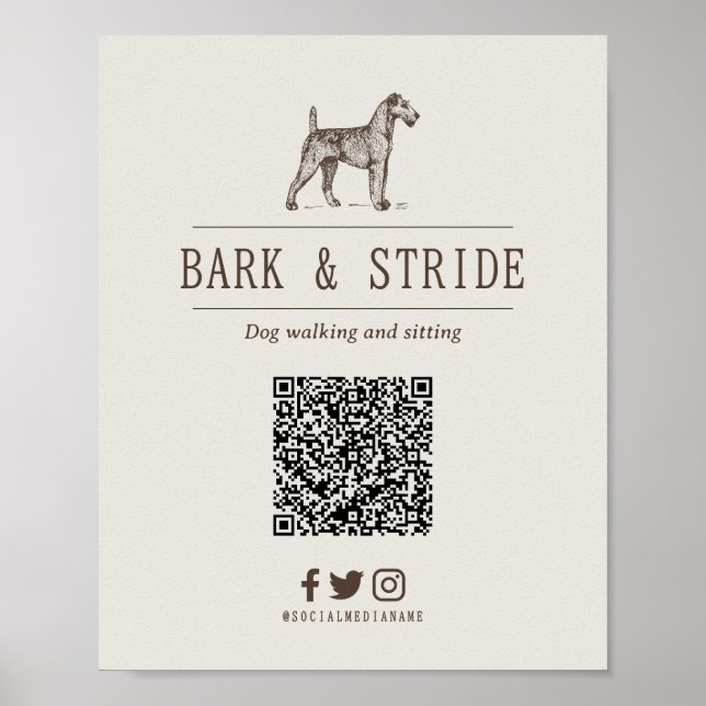 Personalised QR Code Scan to Follow Business  Poster (Front)