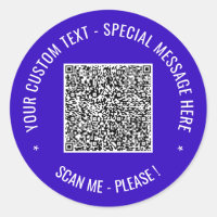 Personalised QR Code Sticker Custom Text and Colou