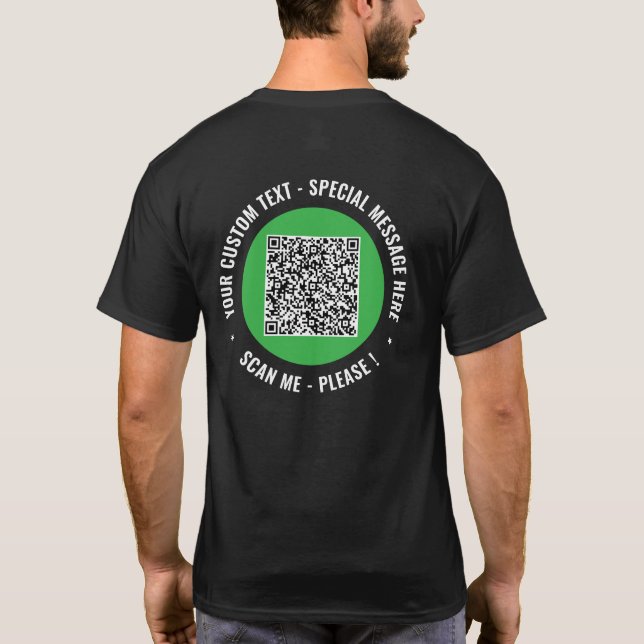 Personalised QR Code T-Shirt Example Custom Text (Back)