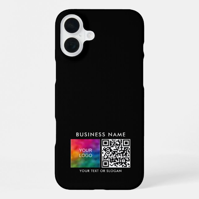 Personalised QR Code Upload Own Business Logo iPhone Case (Back)