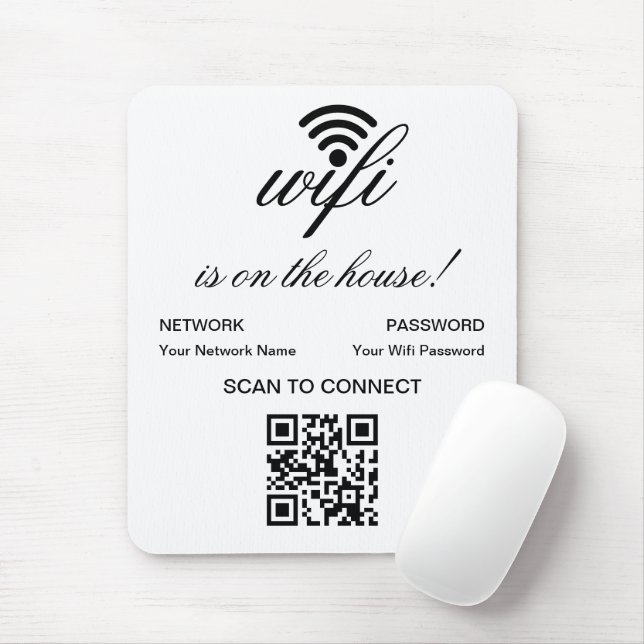 Personalised QR Code Wifi Internet Scan to Connect Mouse Pad (With Mouse)