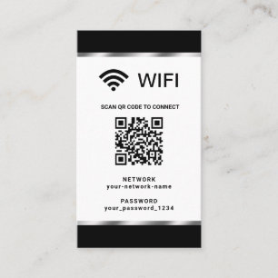 Personalised QR Code Wifi Network and Password Business Card