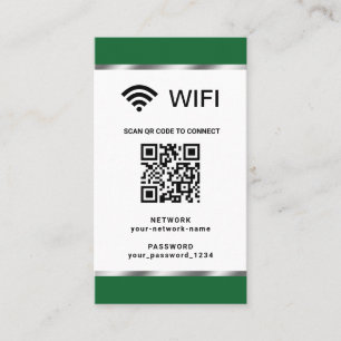 Personalised QR Code Wifi Network and Password Business Card