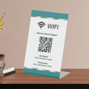 Personalised QR Code Wifi Network and Password Pedestal Sign