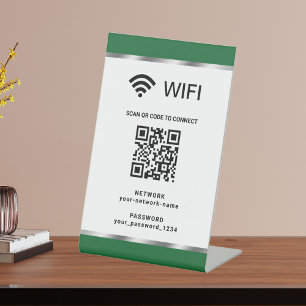 Personalised QR Code Wifi Network and Password Pedestal Sign