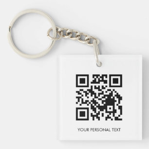 Personalised QR Website Access Modern Link Design Key Ring