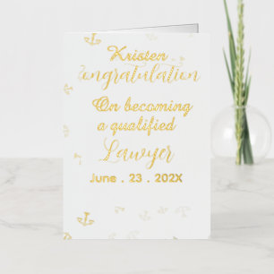 Personalised Qualified lawyer congratulation Foil Holiday Card