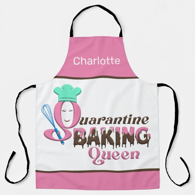 Personalised Quarantine Baking Queen Apron (Front)