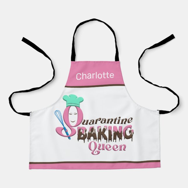 Personalised Quarantine Baking Queen Kids Apron (Front)