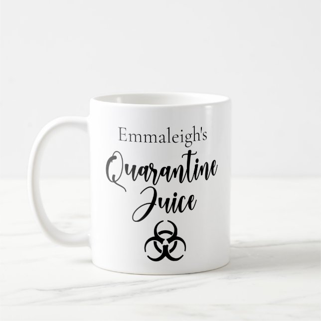 Personalised Quarantine Juice Funny Coffee Mug (Left)