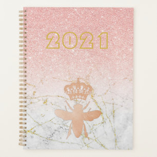 Personalised QUEEN BEE Rose Gold Large 2021 Planner