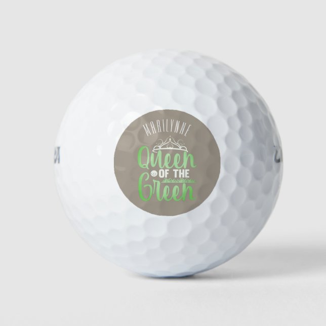 Personalised Queen Of The Green Golf Balls (Front)