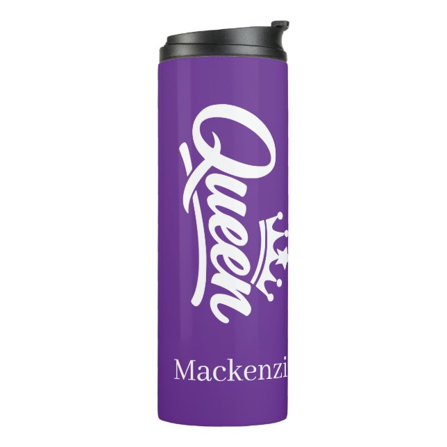 Personalised Queen With Crown Thermal Tumbler (Rotated Left)