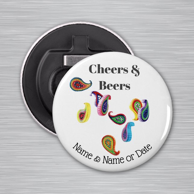 Personalised Quilled Paisley 2.25" Magnet Bottle Opener (Creator Uploaded)