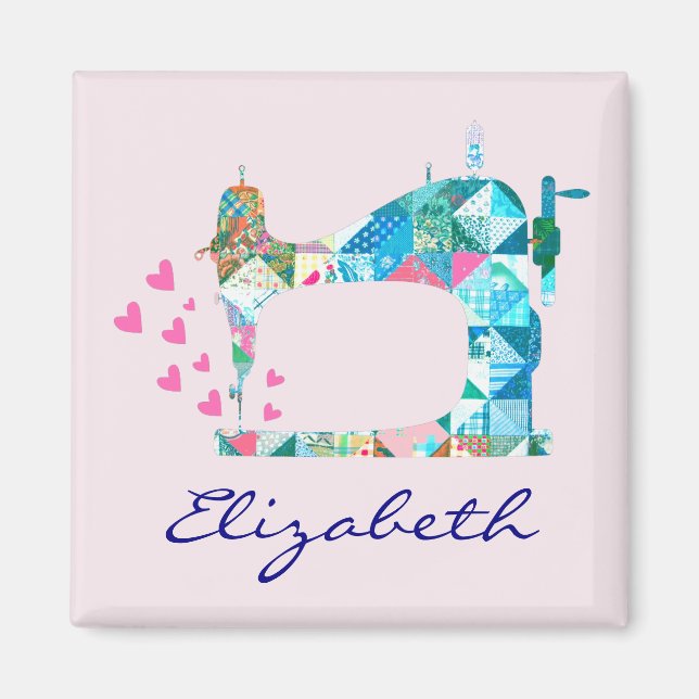Personalised Quilting Sewing Machine Magnet (Front)