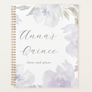 Personalised Quinceanera 15 Years Purple Floral Planner