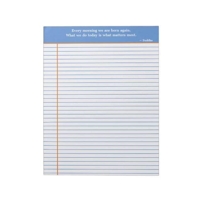 Personalised Quotation Notepad, Blue & Orange Notepad (Rotated)