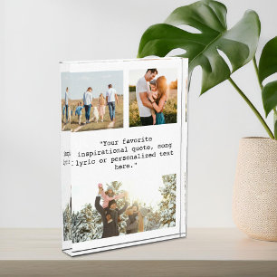 Personalised Quote 3 Photo Collage Photo Block