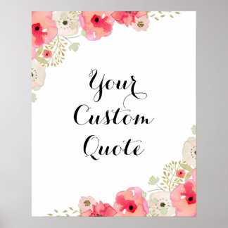 Personalised quote Custom quote print Floral