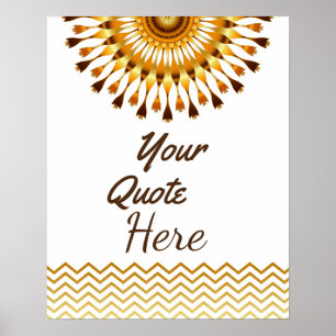 Personalised Quote Gold Vintage Lotus Flower Poster
