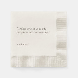 Personalised Quote or Song Lyric Wedding Napkins
