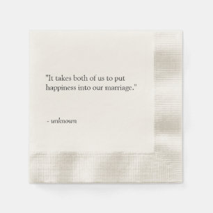 Personalised Quote or Song Lyric Wedding Napkins