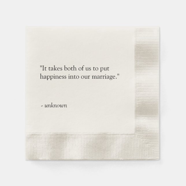 Personalised Quote or Song Lyric Wedding Napkins (Front)