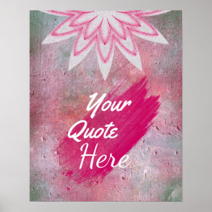Personalised Quote Vintage Lotus Flower Custom Poster
