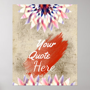 Personalised Quote Vintage Lotus Flower Custom Poster