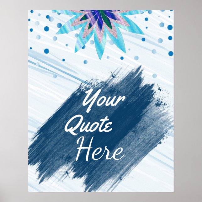 Personalised Quote Vintage Lotus Flower Custom Poster (Front)