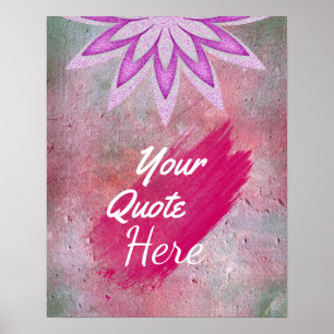 Personalised Quote Vintage Lotus Flower Custom Poster