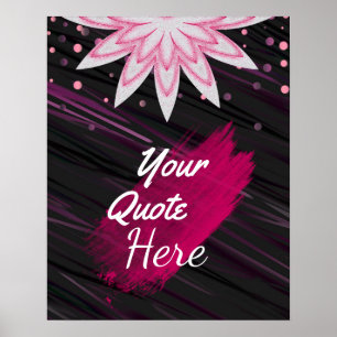 Personalised Quote Vintage Lotus Flower Custom Poster