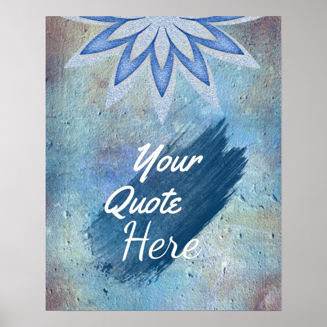 Personalised Quote Vintage Lotus Flower Custom Poster (Front)