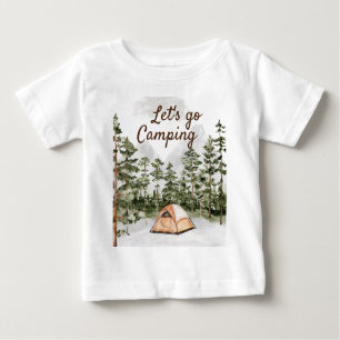 Personalised Quote Watercolor Camping in Nature Baby T-Shirt